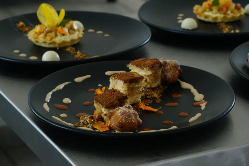 Dessert op een bord