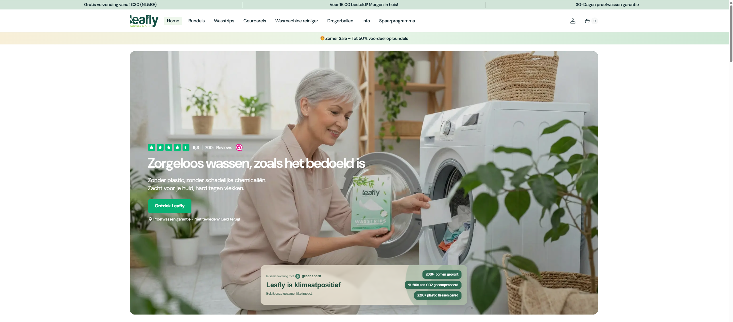 Homepage van Leafly