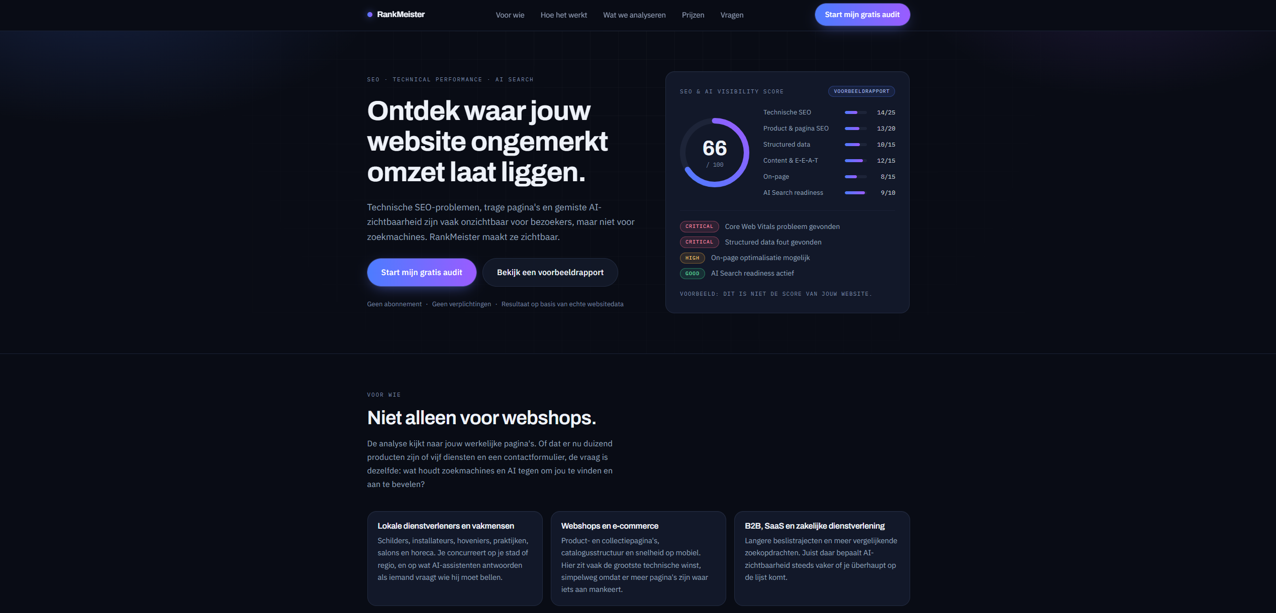 Homepage van Rankmeister
