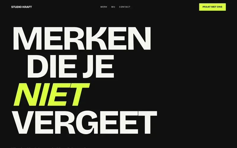 Voorbeeld van de stijlrichting Bold creative