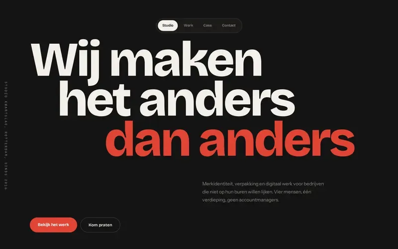 Voorbeeld van de stijlrichting Creatieve studio
