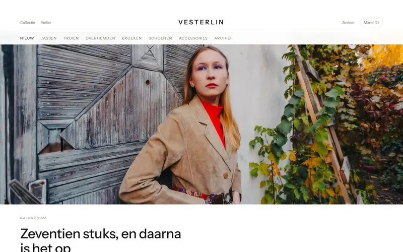 Voorbeeld van de stijlrichting Mode webshop