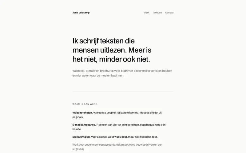 Voorbeeld van de stijlrichting Ultra minimaal
