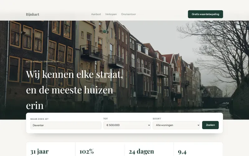 Voorbeeld van de stijlrichting Vastgoed premium